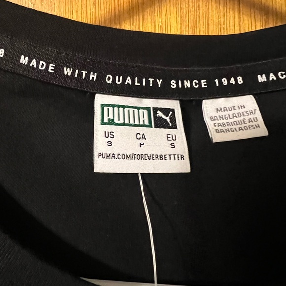 NWT PUMA FITTED SHORT SLEEVE MARBLE TEE BLACK & PINK - Picture 2 of 5